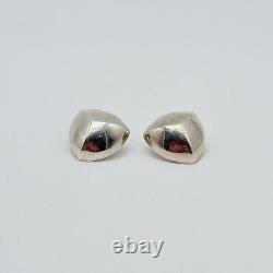 Vintage Sterling Silver Zina Modernist Triangle Earrings Omega Back Mexico RARE