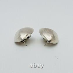 Vintage Sterling Silver Zina Modernist Triangle Earrings Omega Back Mexico RARE