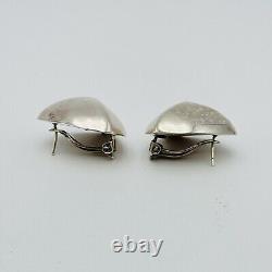 Vintage Sterling Silver Zina Modernist Triangle Earrings Omega Back Mexico RARE