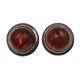 Vintage Sterling Silver And Golden Orange Amber Clip-on Earrings
