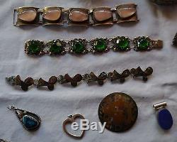 Vintage Sterling Silver jewelry lot-Mexico/925/necklaces/bracelets/earrings