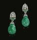 Vintage Style Handmade Earrings 925 Sterling Silver Green Cabochon & Cz Jewelry
