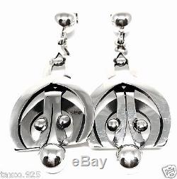 Vintage Style Rodriguez Taxco Mexican 950 Sterling Silver Earrings Mexico