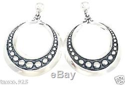 Vintage Style Rodriguez Taxco Mexican 950 Sterling Silver Hoop Earrings Mexico
