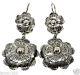 Vintage Style Taxco Mexican Sterling 950 Silver Floral Flower Earrings Mexico