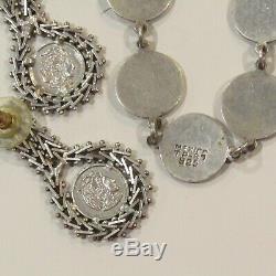 Vintage TAXCO Mexico Sterling Silver Necklace Earrings SET TP-87 925 61.2 g