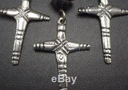 Vintage TAXCO Mexico Sterling Silver YALALAG Pendant Necklace & Earrings SET