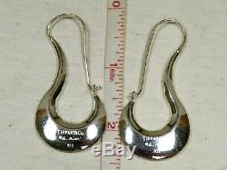 Vintage TIFFANY & CO. Elsa Peretti Sterling Silver 925 Abstract Hoop Earrings