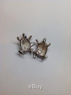 Vintage TIFFANY & CO. Sterling Silver Turtle / Tortoise Clip On Earrings