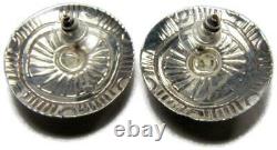 Vintage Tabra Sterling Silver Moon Face Earrings with 14K Gold Posts