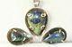Vintage Taxco Mexican Sterling Silver Azurite Necklace Earrings Set J Sotelo