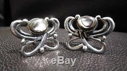 Vintage Taxco Mexico 925 Sterling Silver Abalone Necklace Bracelet Earrings Set