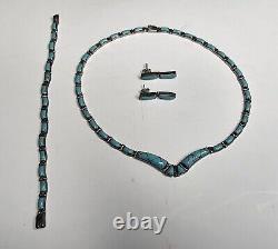 Vintage Taxco Mexico Sterling Silver 950 Necklace, Bracelet, Earrings Set