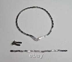 Vintage Taxco Mexico Sterling Silver 950 Necklace, Bracelet, Earrings Set