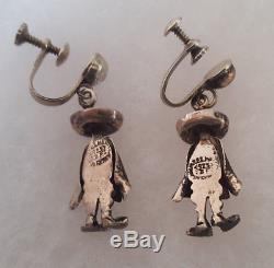 Vintage Taxco Mexico Sterling Silver Pair Sombrero Earrings and Pin/Brooch 10 gr