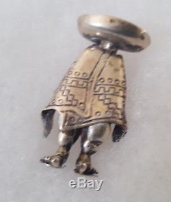 Vintage Taxco Mexico Sterling Silver Pair Sombrero Earrings and Pin/Brooch 10 gr