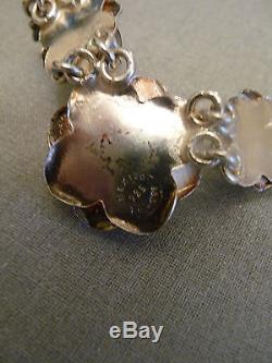 Vintage Taxco Mexico sterling silver Roses Necklace Bracelet Earrings 94gms