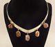 Vintage Taxco Sterling Collar Necklace And Earrings With Mexican Fire Opals Hdez