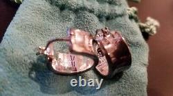 Vintage Tiffany & Co 1837 Sterling Silver Wide Hoop Earrings 1997
