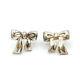 Vintage Tiffany &co. 1990 Sterling Silver Ribbon Bow Stud Earrings #ng59