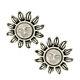 Vintage Tiffany & Co. 1995 Sterling Silver Sun Face Clip On Earrings With Pouch