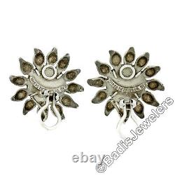Vintage Tiffany & Co. 1995 Sterling Silver Sun Face Clip On Earrings with Pouch