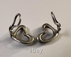 Vintage Tiffany & Co Elsa Peretti 925 Sterling Silver Open Heart Clip Earrings