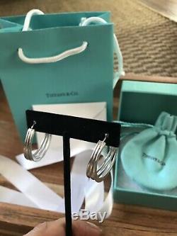 Vintage Tiffany & Co Elsa Peretti Sterling Silver 925 Hoop Earrings Box Bag