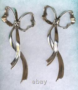 Vintage Tiffany & Co. Iconic Sterling Silver Bow Shaped Large Earrings