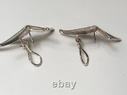 Vintage Tiffany & Co. Sterling Silver & 18k Gold Starfish Earrings Stud + Omega