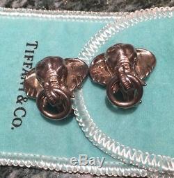 Vintage Tiffany & Co. Sterling Silver. 925 Elephant Earrings RARE & MINT