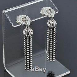 Vintage Tiffany & Co. Sterling Silver Chain Bead Tassel Drop Torsade Earrings