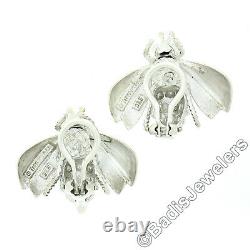 Vintage Tiffany & Co. Sterling Silver Detailed Bumble Bee with Bead Work Earrings