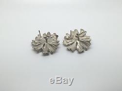 Vintage Tiffany & Co Sterling Silver Flower Earrings, 1960's Excellent