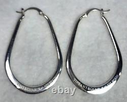 Vintage Tiffany & Co Sterling Silver Hoop Earrings Snap Closure Spain