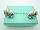 Vintage Tiffany & Co. Sterling Silver Italy Shell Wave Clip On Earrings