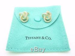 Vintage Tiffany & Co. Sterling Silver Rope Weave Twist Knot Earrings