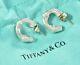 Vintage Tiffany & Co Sterling Silver Small Bamboo Hoop Earrings +pouch Lovely