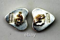 Vintage Tiffany & Co Sterling Silver Small Heart Puffy Earrings