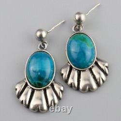Vintage Turquoise Sterling Silver Dangle Earrings