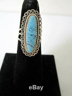 Vintage Turquoise & Sterling Silver Earrings & Rings, Lot of 5