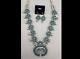 Vintage Turquoise & Sterling Silver Squash Blossom Necklace & Earring Set Zuni