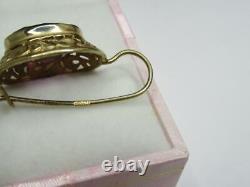 Vintage USSR Gilt Sterling Silver 875 Earrings Woman Gemstone Alexandrite 9.47gr