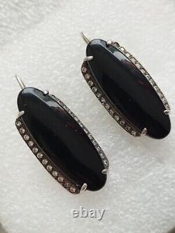 Vintage USSR Rare Large Earrings Stud Sterling Silver 925 Jewelry Women's 18.13g