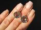 Vintage Ussr Russian Sterling Silver 875 Woman's Earrings Rock Crystal Gemstone