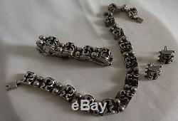 Vintage Victoria Taxco Mexico Sterling Silver Angel Necklace Bracelet Earrings