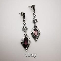 Vintage Women's Earrings Lilac Lemonade 925 Sterling Silver, Jewelry, Amethyst