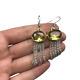 Vintage Women's Jewelry 925 Sterling Silver Earrings With Natural Citrine Stones