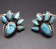 Vintage Zuni Sterling Silver & Turquoise Petit Point Cluster Earrings