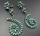 Vintage Zuni Sterling Silver Turquoise Petit Point Cluster Earrings Repurposed
